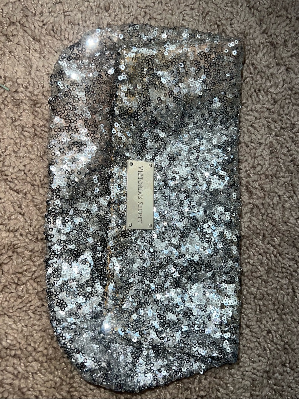 Victoria's Secret Silver Sequin Wristlet Clutch